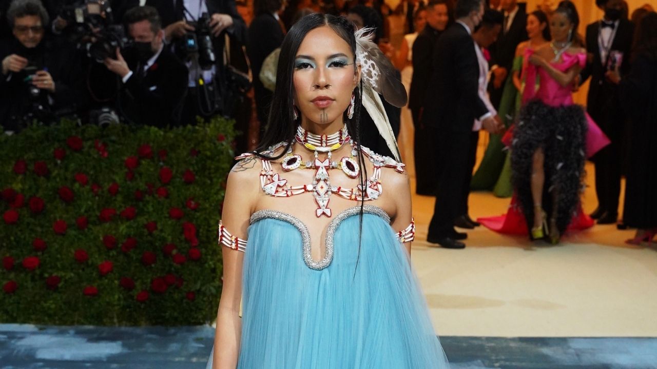 Quannah Chasinghorse attends the 2022 Met Gala.