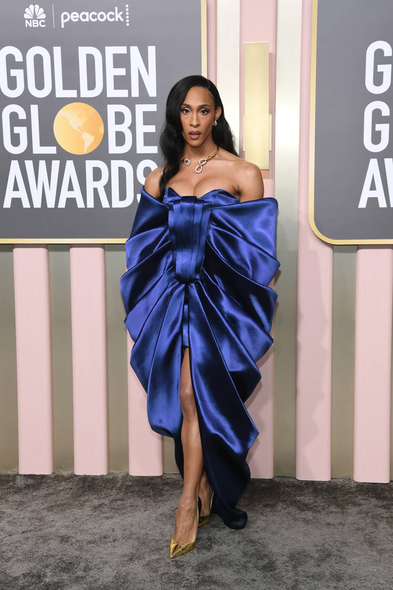 Michaela Jaé Rodriguez on the Golden Globes 2023 red carpet.