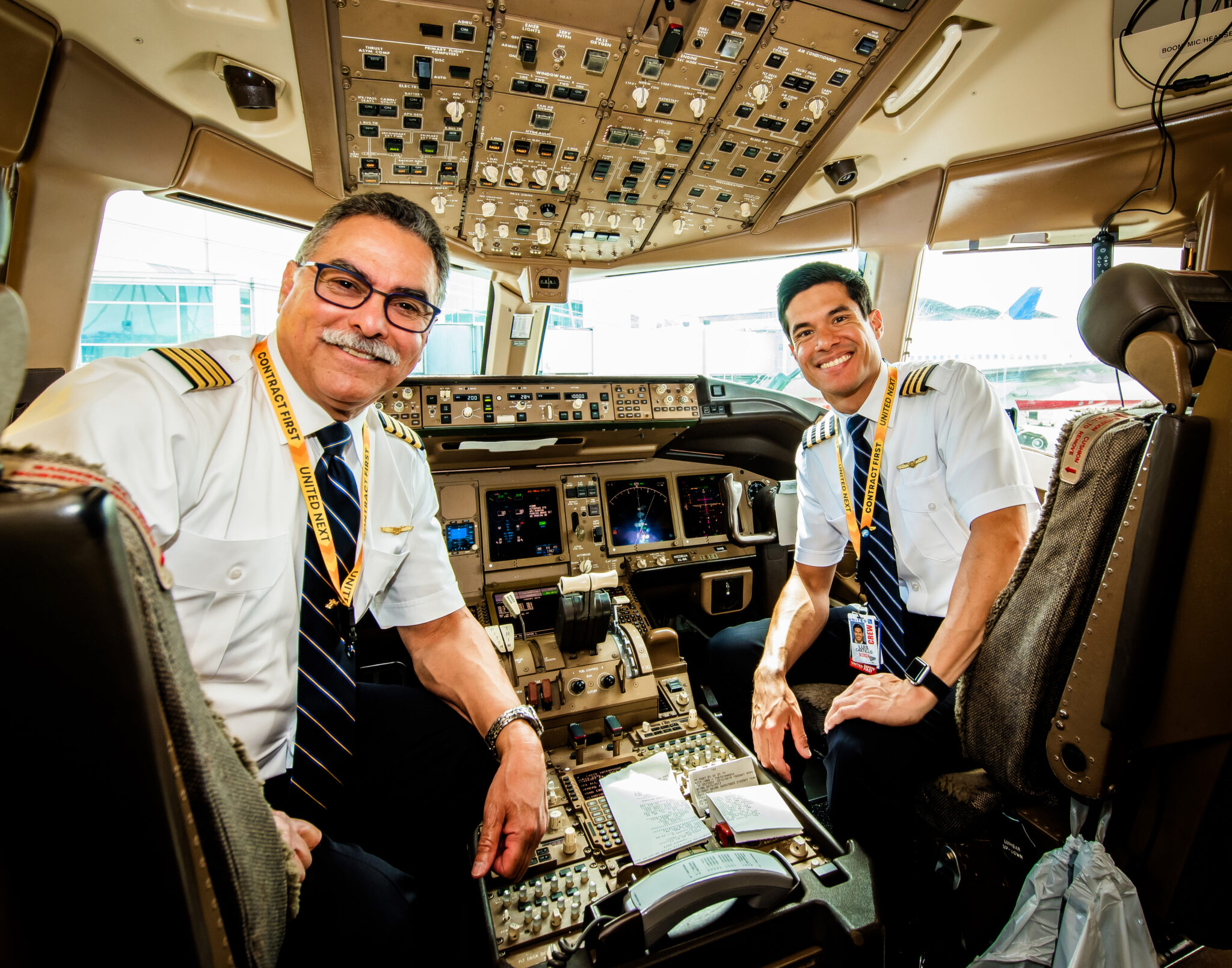 Father and son pilots Captain Luis Castillo and First Officer Luis Castillo.