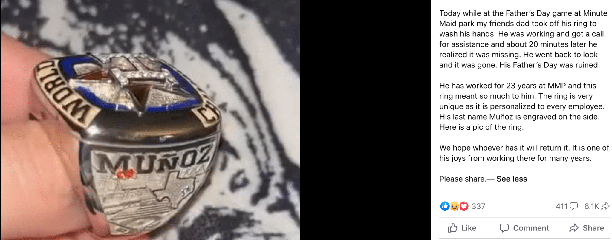 8-Year-Old Boy Finds Astros World Series Ring, Returns It To